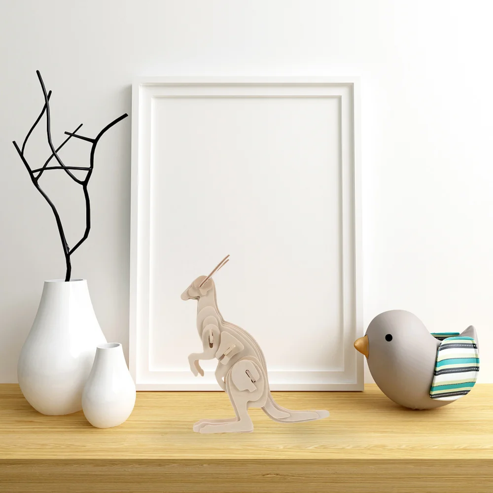 

4pcs DIY Animal Puzzle Wooden Model DIY Wooden Puzzle Plaything for Kid