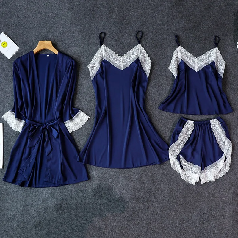 Шелковая пижама для женщин одежда сна костюм новинка 2020 летняя Пижама