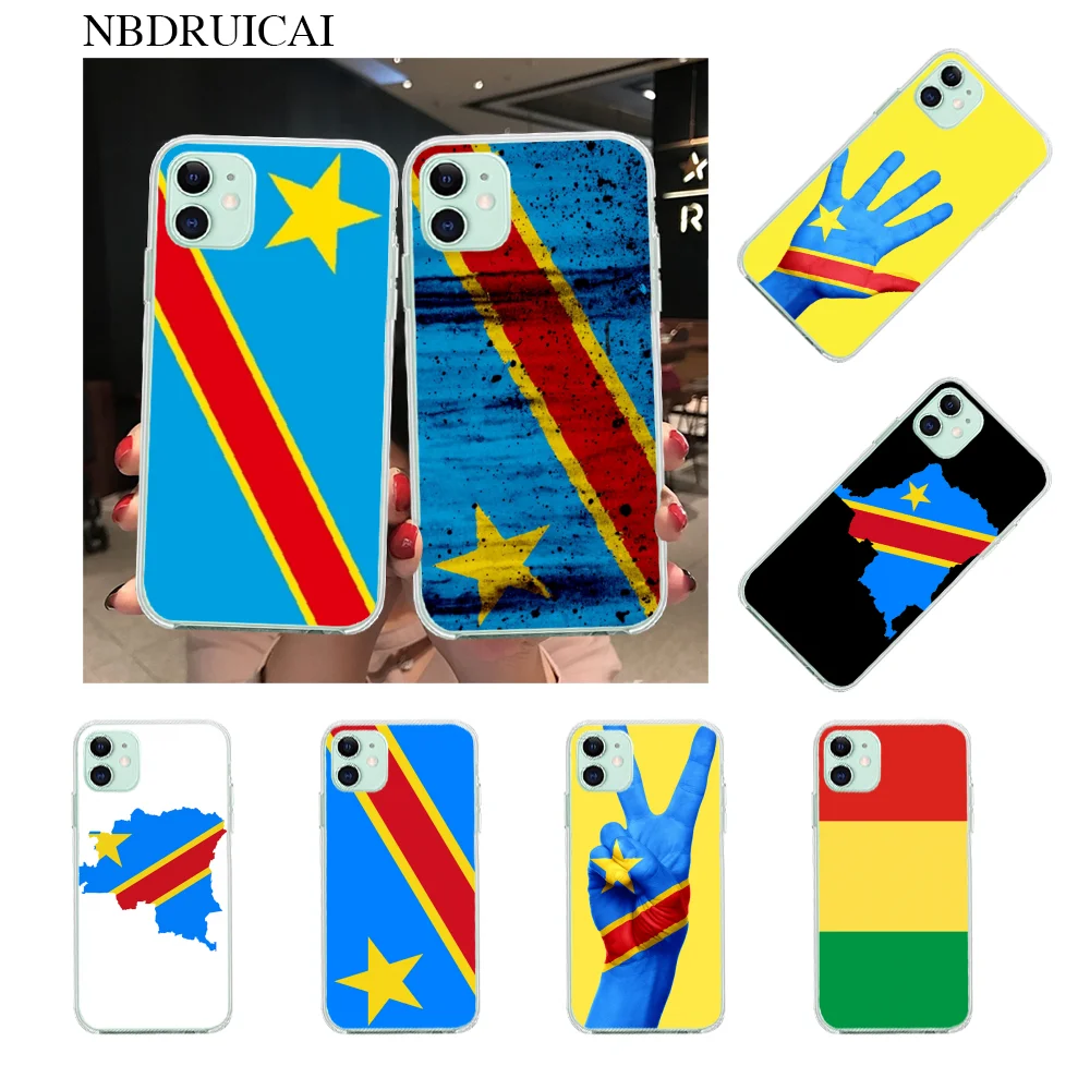 NBDRUICAI роскошный Национальный Флаг Конго черный ТПУ мягкий чехол для телефона iPhone
