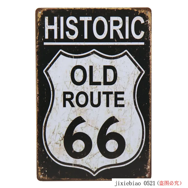Американские винтажные металлические оловянные знаки Route 66 номерной знак для