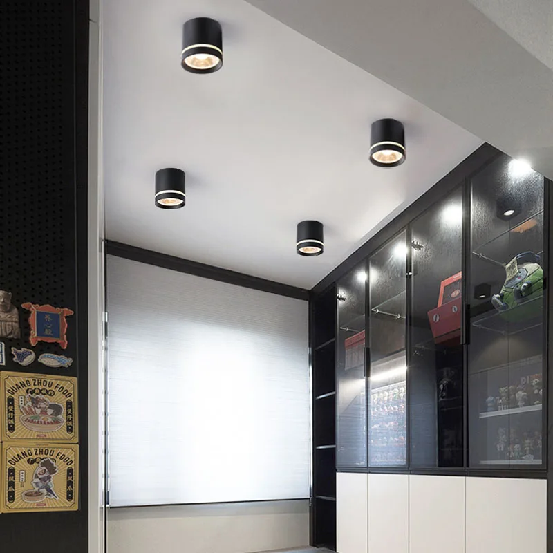 

Dimmable Cylinder COB LED Downlights Cabinet light aisle Surface Mounted Ceiling Spot Lights Background Fixtures Lighting
