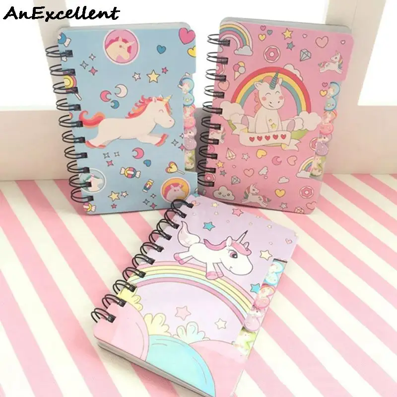 1pc Kawaii Cartoon Unicorn Planner Notepad Notebook Cute Line Inner Page Office Supplies Girl Gifts Stationery Random Color images - 6