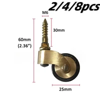 universal wheels brass heavy duty furniture caster wheels with m6 threaded stem for sofa chair cabinet with screws 248pcs