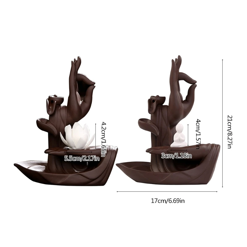 

Ceramic Incense Holder Bergamot Lotus Purple Sand Home Lotus Incense Burner Backflow Incense Holder,Thoughtful Gift