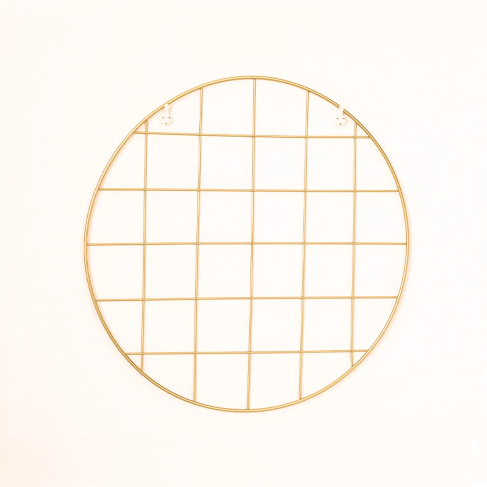 

Modern Home Wall Decoration Iron Grid Nordic Art Photo Displaying Frame Party Metal Shelf Mesh Postcards Diy Racks