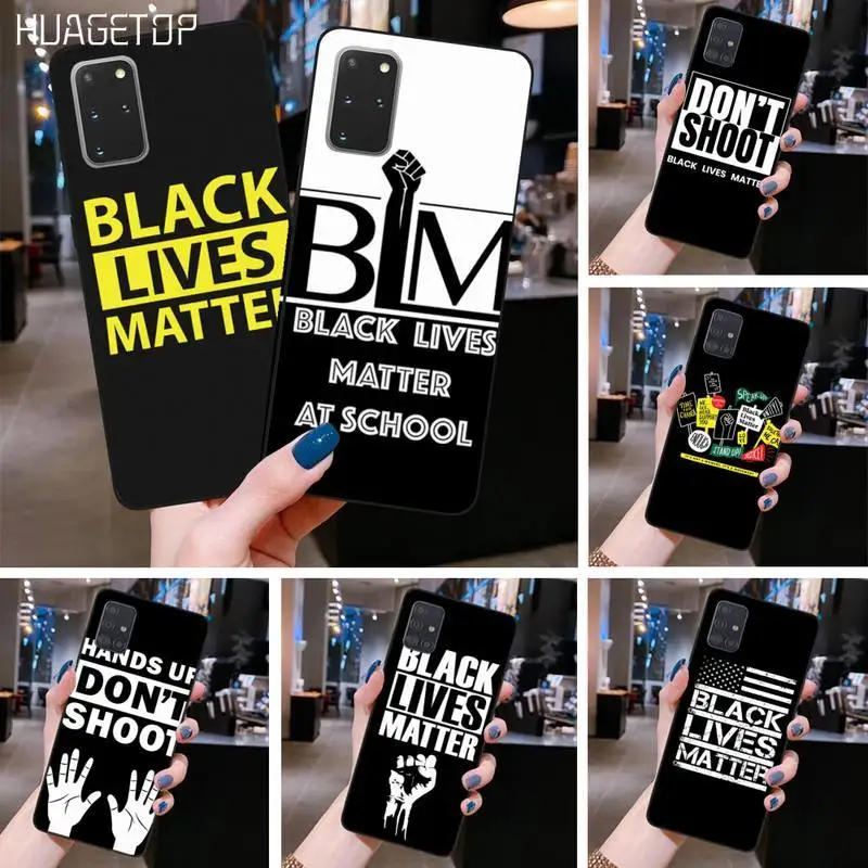 

HUAGETOP BLM Don't Shoot Black Lives Matter Painted Phone Case for Samsung S20 plus Ultra S6 S7 edge S8 S9 plus S10 5G lite 2020