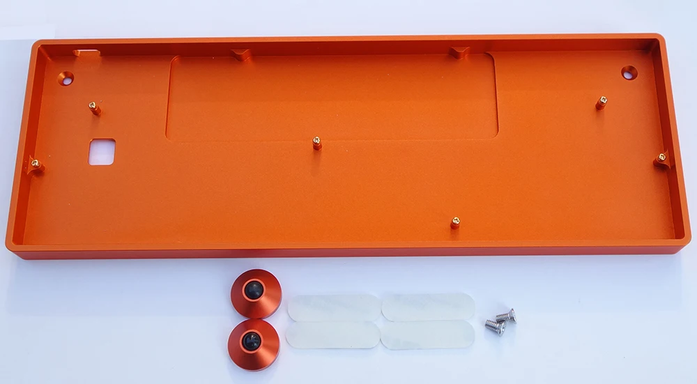 Orange NPKC низкопрофильный CNC Анодированный Алюминиевый чехол с отсеком для батареи для 60% механическая клавиатура DIY подходит GH60 A60 XD60 XD64 Poker2 и т. Д - Цвет: Orange
