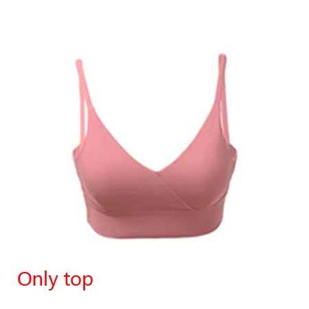 Pink top 2 предмета Для женщин спортивные костюмы одежда для фитнеса, тренажерного зала бесшовные Высокая Талия Леггинсы спортивный пуш-ап бюстгальтер одежда для йоги комплект Женская спортивная одежда - Цвет: Pink top