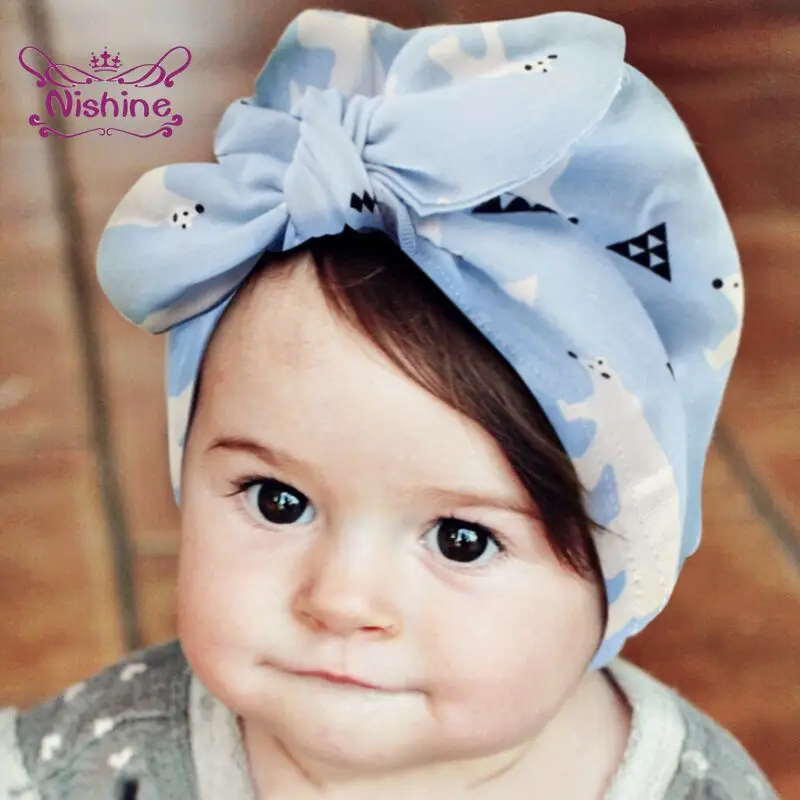 

Lovely Bunny Ears Infant Hat and Anti-eat Hand Anti-Grab Face Protect Mitten Set Fashion Cartoon Print Baby Caps Striped Gloves