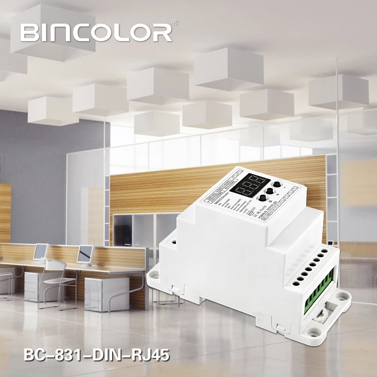 BC-831-DIN-RJ45 DC12-24V вход 10А * 1CH выход постоянное напряжение din-рейка DMX512 декодер