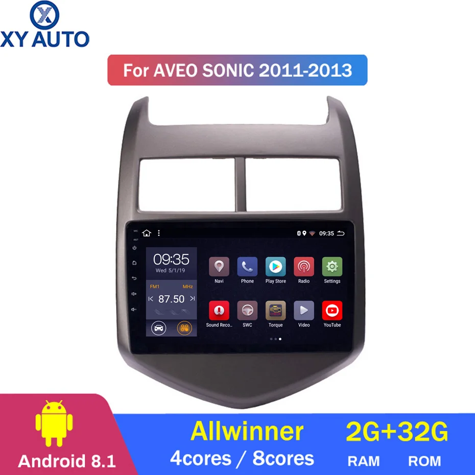 Мультисенсорный сенсорный экран 2.5D IPS HD 9 дюймов Android 8 1 2 Гб ОЗУ 32 ПЗУ NAVI для Chevrolet