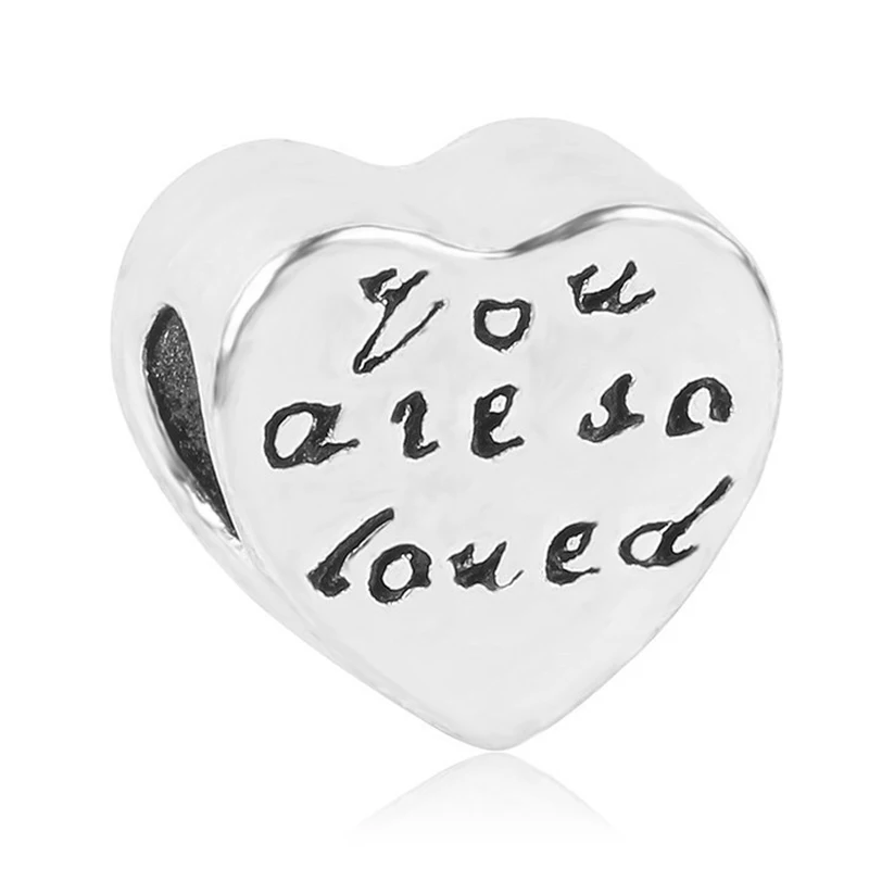 you are laued Nan Sister Grand Daughter Лучший Друг Микки Сердце Бусины Подходит Pandora браслет и браслет DIY для женщин Изготовление ювелирных изделий - Цвет: you are laued
