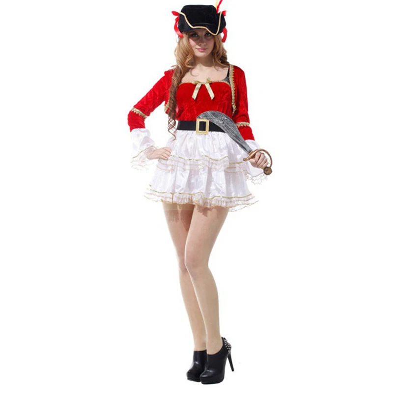 Костюм Карибского пиратского воина Женская Карнавальная Униформа на Хэллоуин