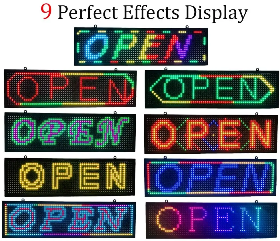 Вывеска для открытия с пультом дистанционного управления on/0ff 21x6 дюймов