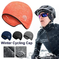 fleece winter cycling cap windproof thermal bicycle cap headwear with glasses holes helmet liner skiing running bike caps