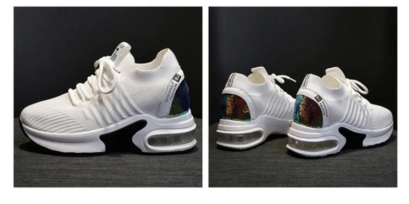 Г., Новая удобная обувь, увеличивающая рост, с дышащей сеткой женская спортивная обувь на толстой подошве, на высоком каблуке повседневные кроссовки на платформе
