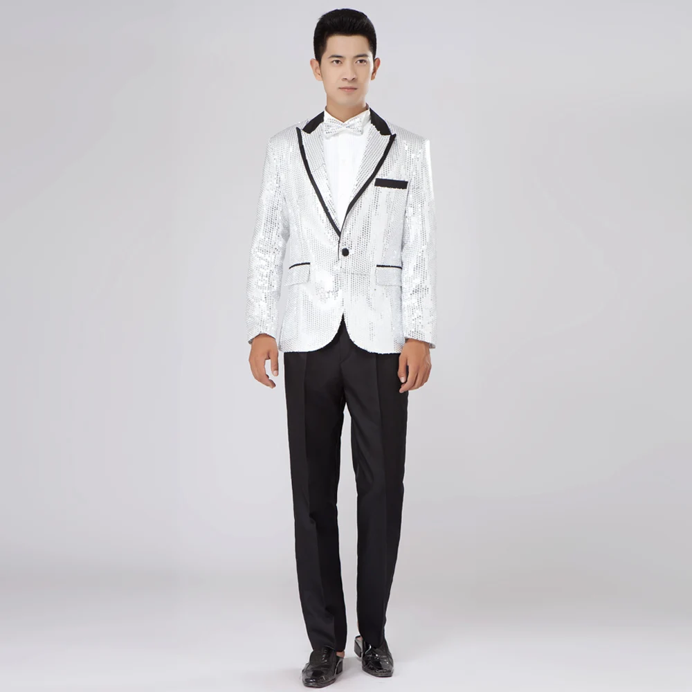 Новый мужской смокинг с блестками для мальчиков пиджак в стиле гангнам на одной