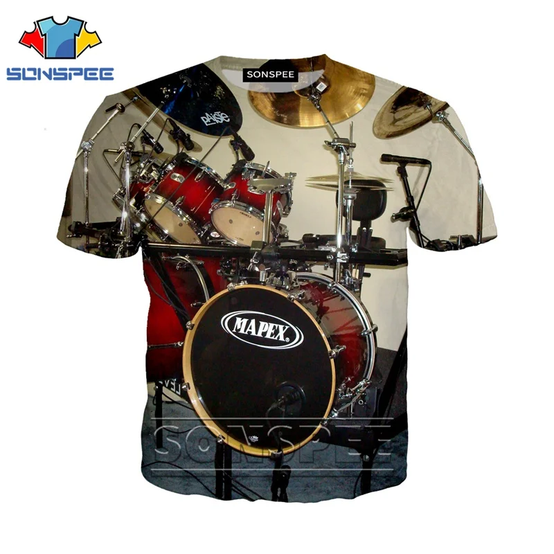 Anime 3d print funny music t shirt Men Women fashion t-shirt drum set sexy kids Harajuku top tee Funny shirts homme tshirt A48 - Цвет: 12