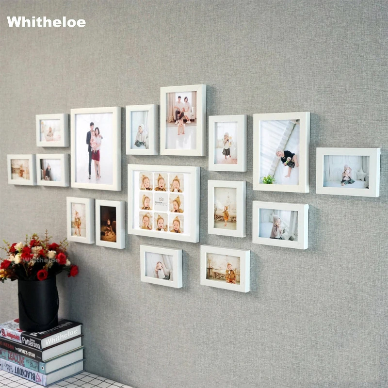 Деревянная рамка для фотографий 16 шт./компл. настенная подвесная фоторамка из