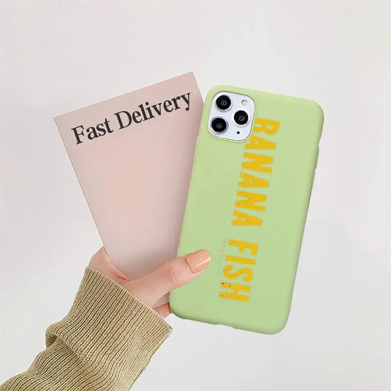 

Japan Anime Banana Fish LOVE art Phone Case Candy Color for iPhone 11 12 mini pro XS MAX 8 7 6 6S Plus X 5S SE 2020 XR