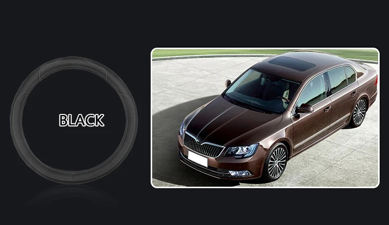Кожаный чехол для автомобильного руля, спортивный чехол для Skoda Kodiaq Octavia 2 3 a5 A7 Fabia Yeti Rapid Superb 1 2, аксессуары