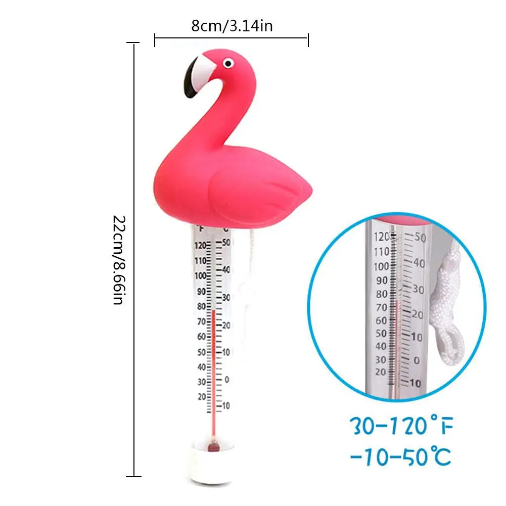 

Swimming Pool Thermometer Water Thermometer Cartoon Flamingo Shape Thermometer With String Swimming Pool Hot Spring Spa Bathtub