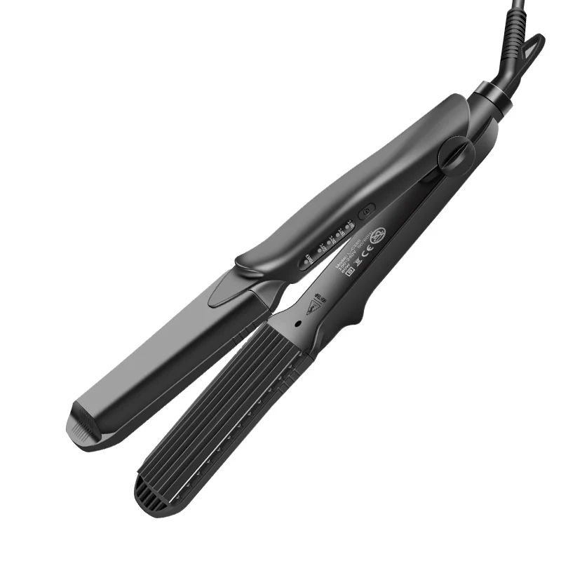 

Crimper Hair Iron 4 in 1 Interchangeable Plates Hair Crimper Waver Iron and Straightener Adjustable Temperature Tourmaline