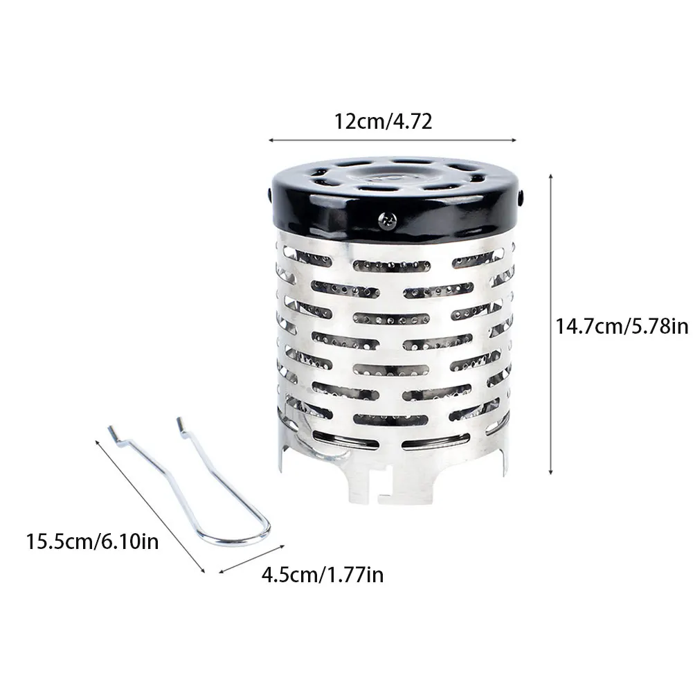 

Mini Heater Stove Burner Windshield Outdoor Camping Gas Heater Stove Portable Stainless Steel Warmer Heating Cover Equipment