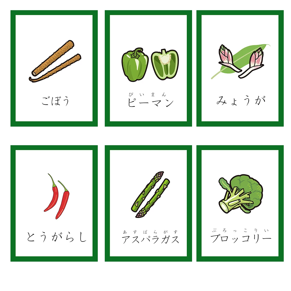 Детские Монтессори Обучающие японские флеш карты для овощей алфавит