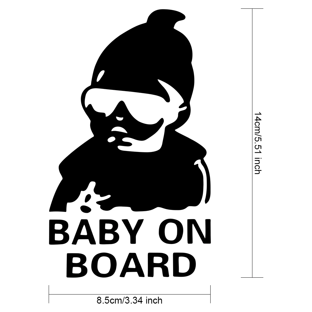 

Baby On Board Car Body Sticker Reflective Personality Decal Tail Warning Sign Creative Fashion Black White
