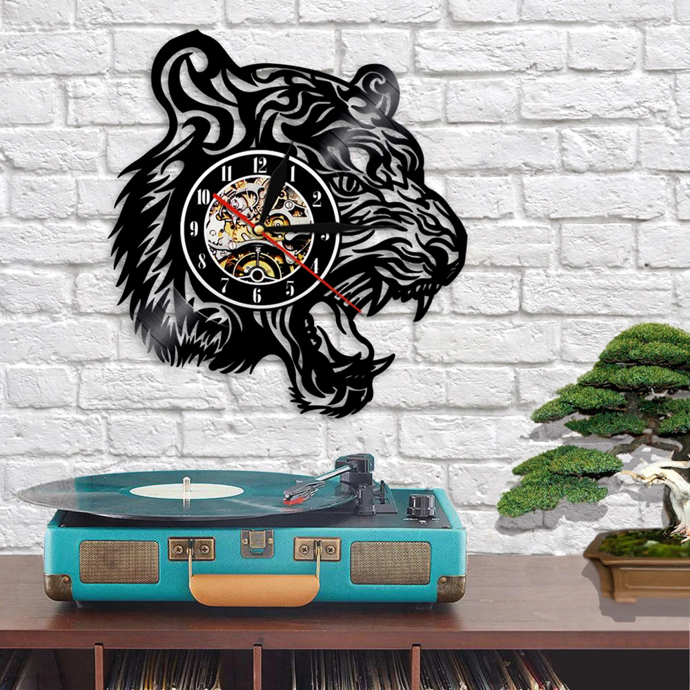 Персонализированные декоративные настенные часы 12 дюймов с леопардовым принтом