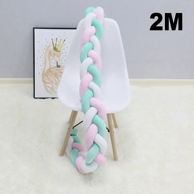 2M Multicolor 3 1 м/2 м/3 м длина новорожденного ребенка кровать бампер чистый плетение плюшевый узел кроватки бампер детская кровать защита для кроватки Декор детской комнаты - Цвет: 2M Multicolor 3