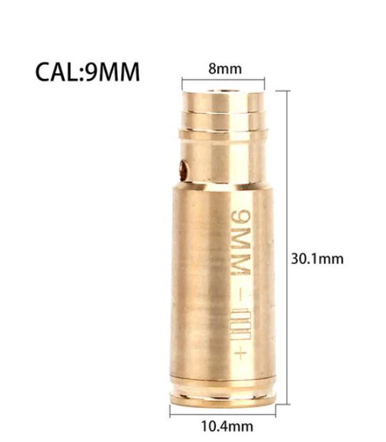 CAL9MM Тактический красный лазерный латунный Boresight CAL Картридж Диаметр Sighter картридж 8 мм 9 мм. 308 6,5X55. 223. 38 7,62X54 охотничий прицел - Цвет: CAL9MM