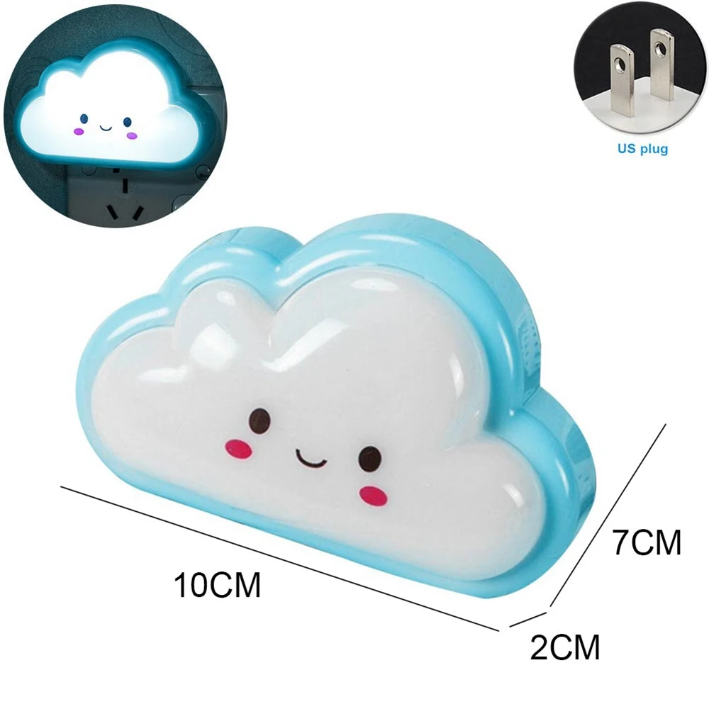 

LED Night Light ABS Cloud Shape Baby Children Wall Plug 0.5W US Bedside Light Energy Saving Table Lamp for Bedroom
