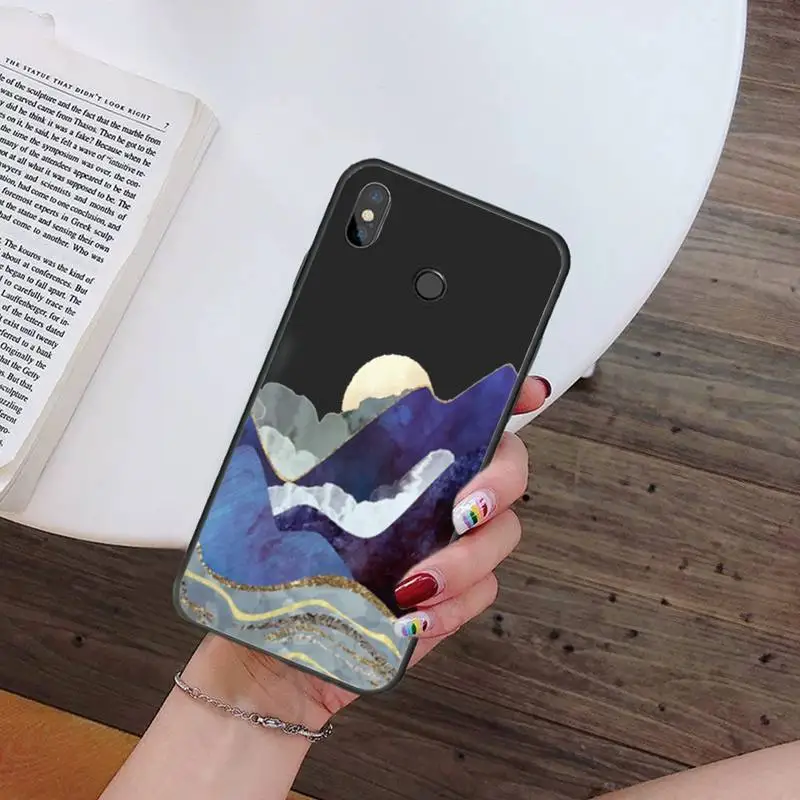 

Mountain Marble Moon Phone Case For Xiaomi Mi Redmi Note 7 8 9 pro 8T 9T 9S 9A 10 Lite pro