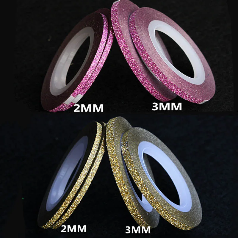 3 в рулонах для украшения ногтей блестящая золотисто-Серебряная лента зачистки