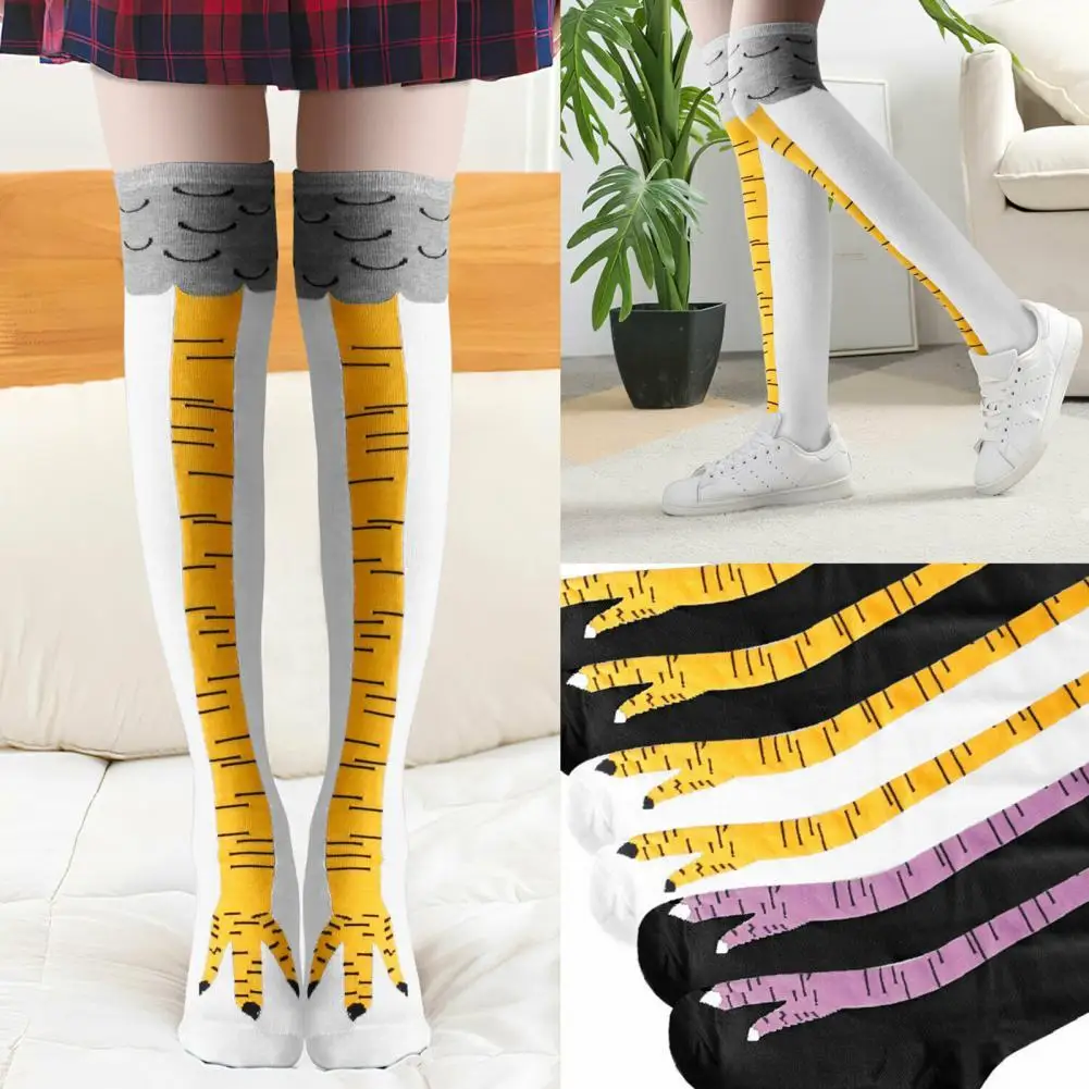

3D Funny Chicken Legs Socks Over Knee Socks Ladies Warm Thigh Stockings Color Long Tube Socks Chicken Feet Socks Fashion Gift