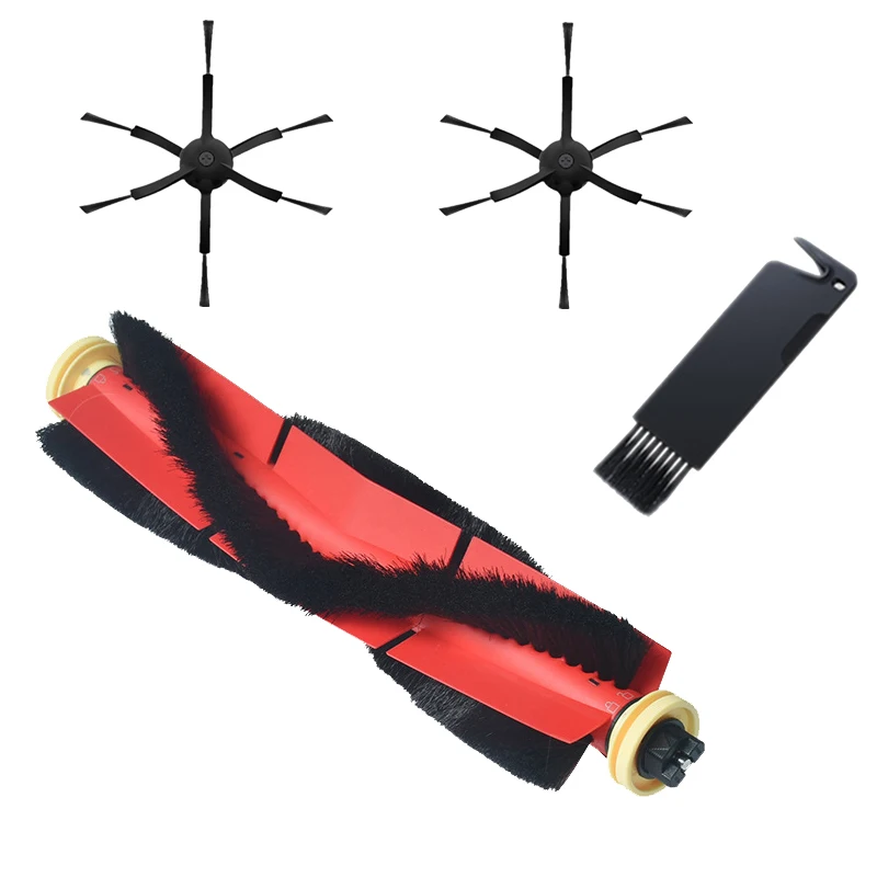 Сменные черные 6 рычажные боковые щетки + Съемная основная щетка с инструментом