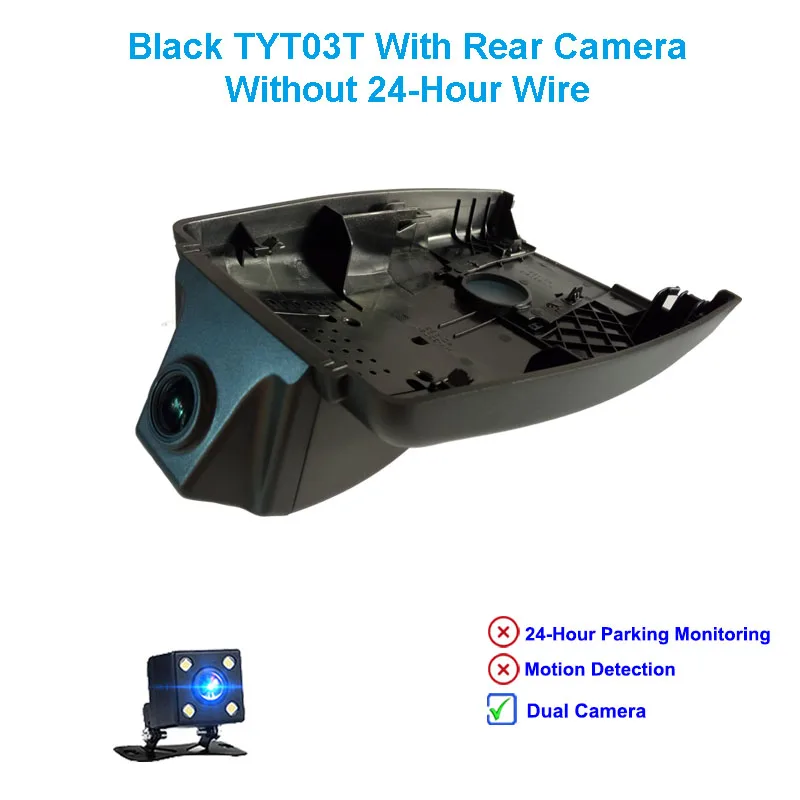 Black Tow Camera Jabriel 1080P Автомобильный видеорегистратор автомобиля Камера 24 часа видео рекордер двойной lensrear Камера для Toyota Chr rav4 Camry yaris corolla avensis t25 - Название цвета: Black Tow Camera