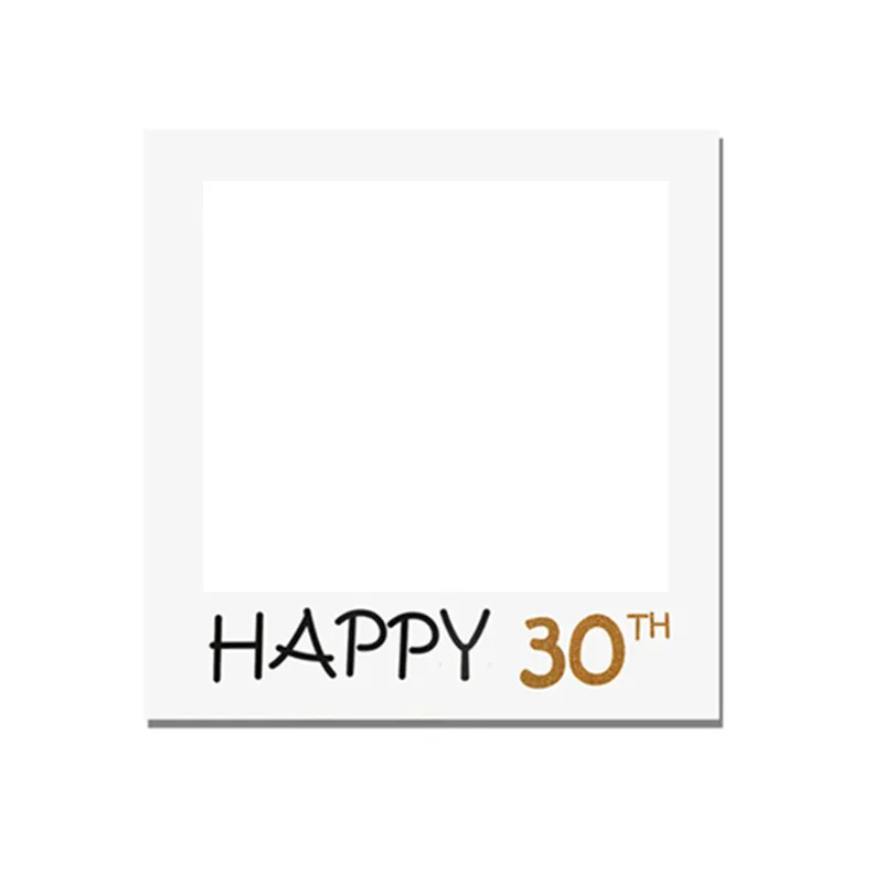 30th 1 шт. Happy 16th 21st 25th 30th 40th 50th День рождения Юбилей бумага фото стенд реквизит рамка для селфи(белый - Цвет: 30th
