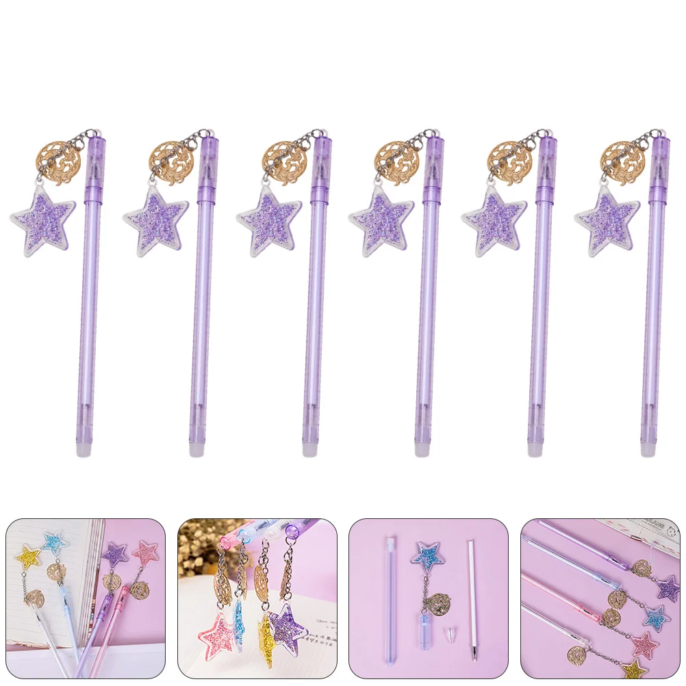

8pcs Fashion Lovely Pen Student Signature Pen Cartoon Pendant Neutral Pen