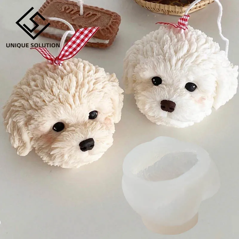 Свеча в виде головы собаки Тедди искусственная форма Корейском стиле для