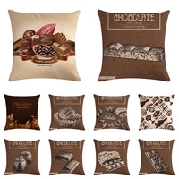 chocolate design cotton linen cushion cover romantic valentine day pillowcase throw pillow cover almofadas decoration