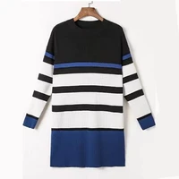 o neck striped knitted dresses casual all match simple fashion korean women dress 2021 spring autumn elegant vestidos clothes