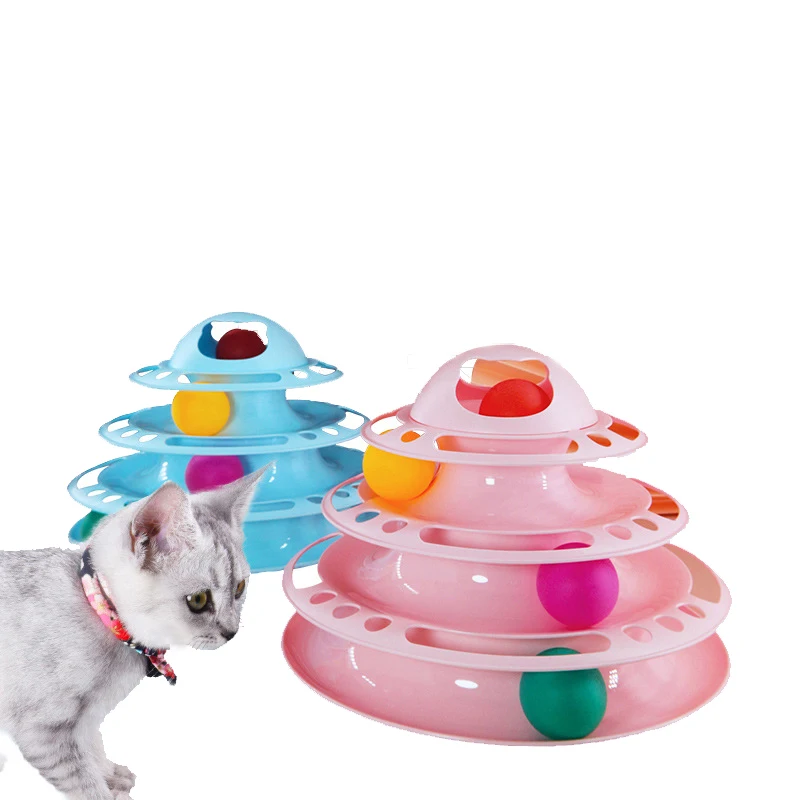 

Cat Toy Carousel Four-Layer Fun Detachable Three Colors Available Built-In Ball Can Be Played with Other Toys Plastic Material