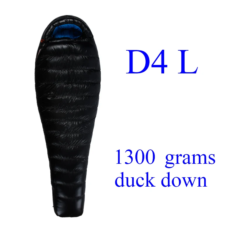 Aegismax D2/D3/D4/D5 открытый белый утиный пух Зимний Мумия спальный мешок UL серии - Цвет: D4 L Black