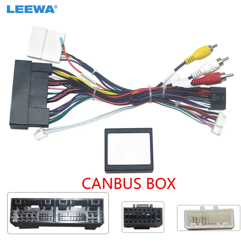 LEEWA Car Radio Audio 16PIN Android Power Calbe With Canbus Box For Hyundai Elantra KIA K3 Sorento Wiring Harness Adapter #6499