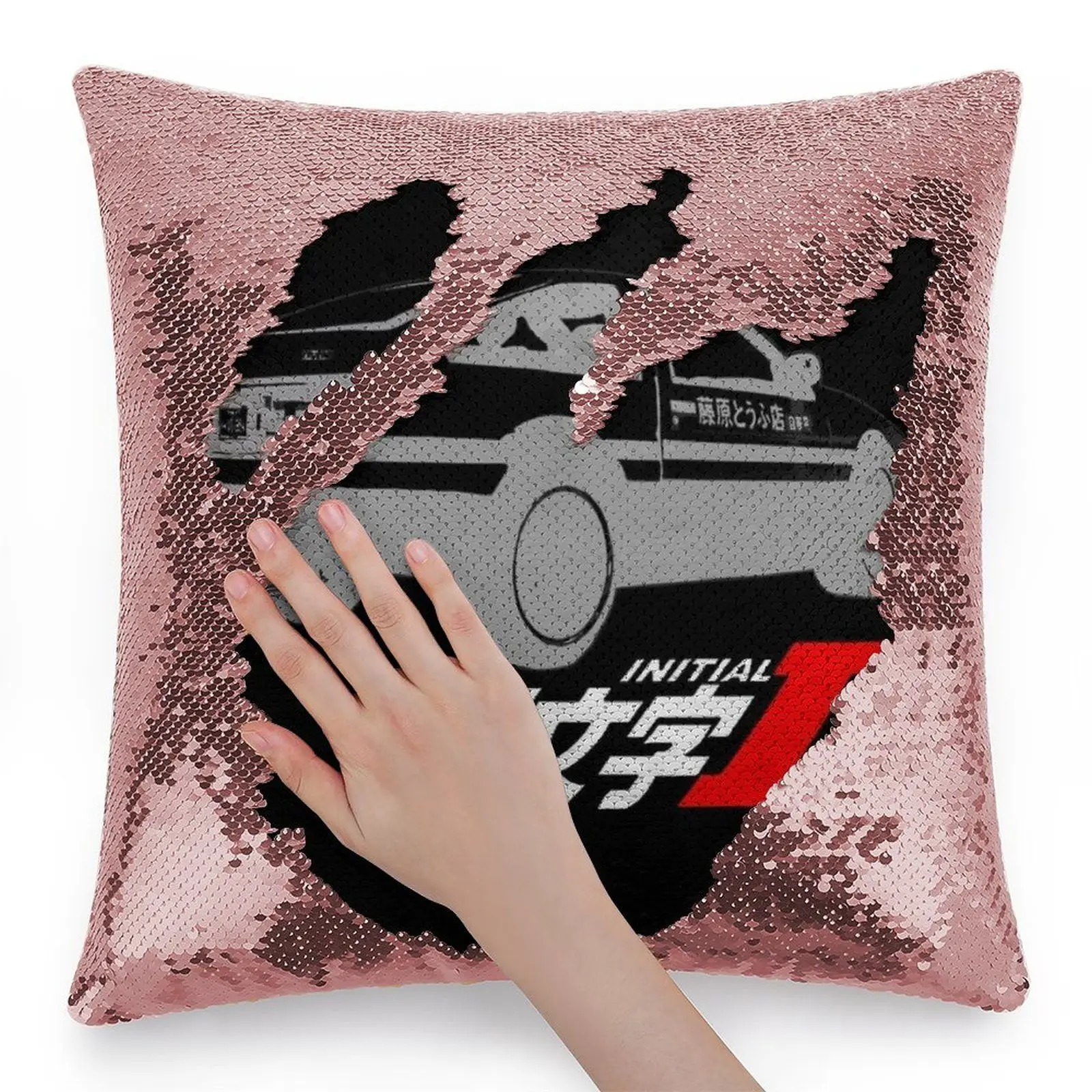 Наволочка с белыми блестками Initial D модная наволочка подарок для нее Аниме Манга