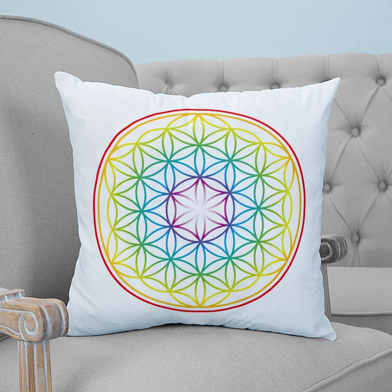 Наволочка Kaleidoscope с круглым красочным принтом плюшевая тканевая наволочка