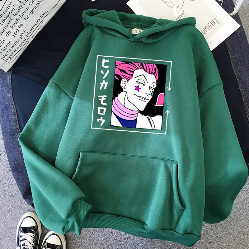 

Japanese Anime Women's Hooded Sweatshirt HISOKA MOROW Hoodie Harajuku Full-time Hunter Anime Print Casual Oversize Women Hoodie